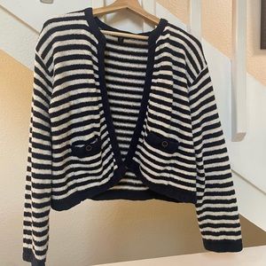 Striped J Crew Cardigan